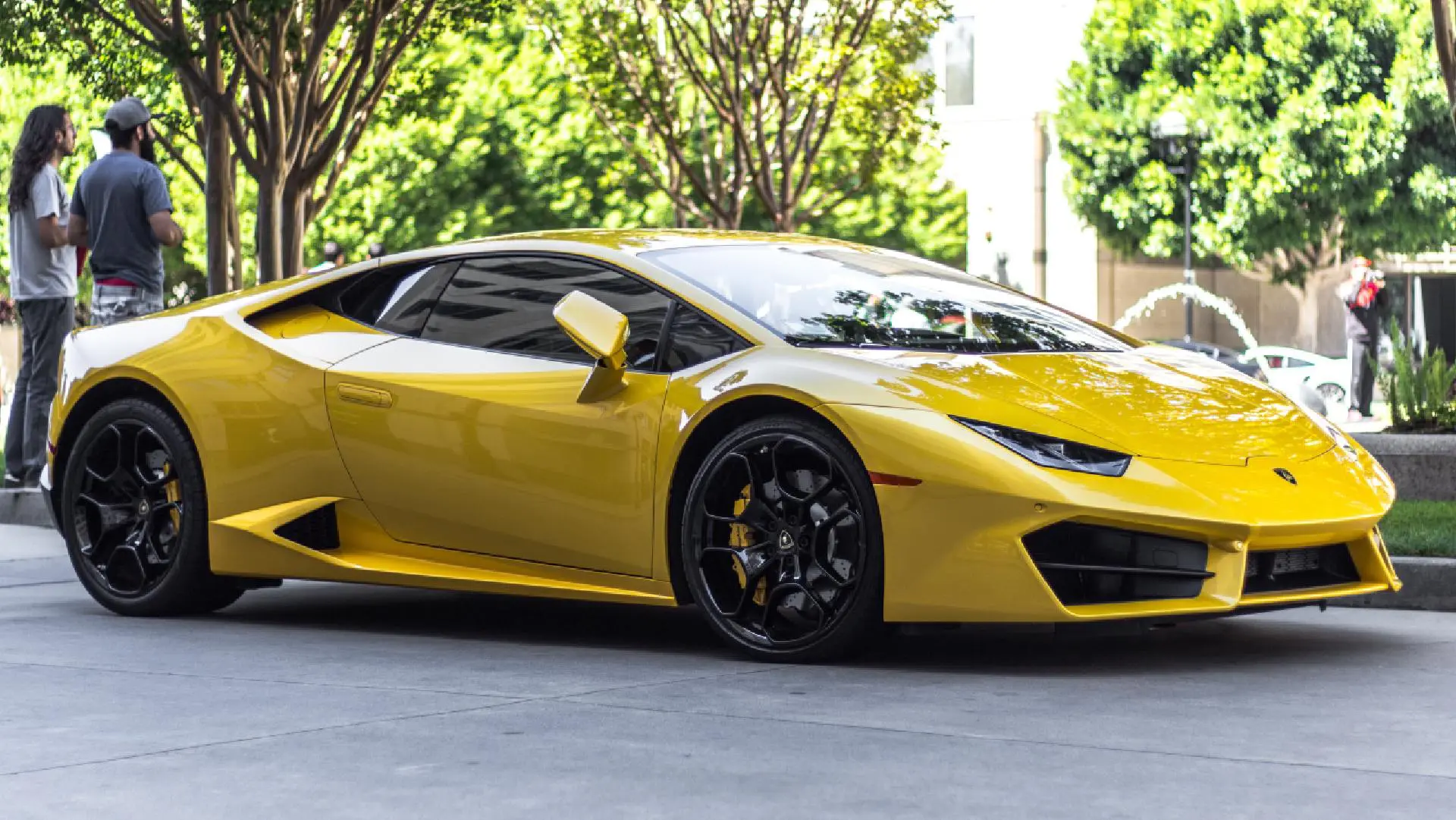 A beautiful sports car in yellow color